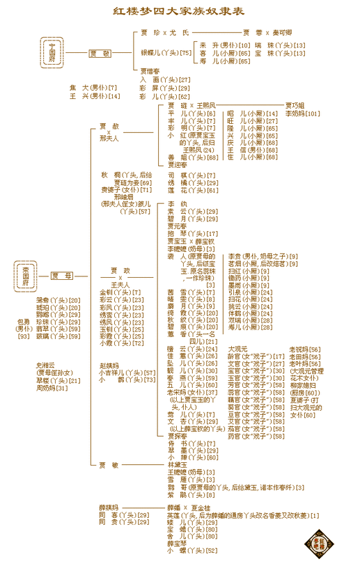 红楼梦中贾府的人物关系表!