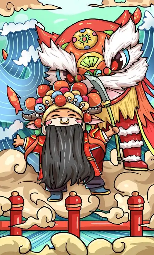 戏说舞狮绵阳|插画师marlboro9985610