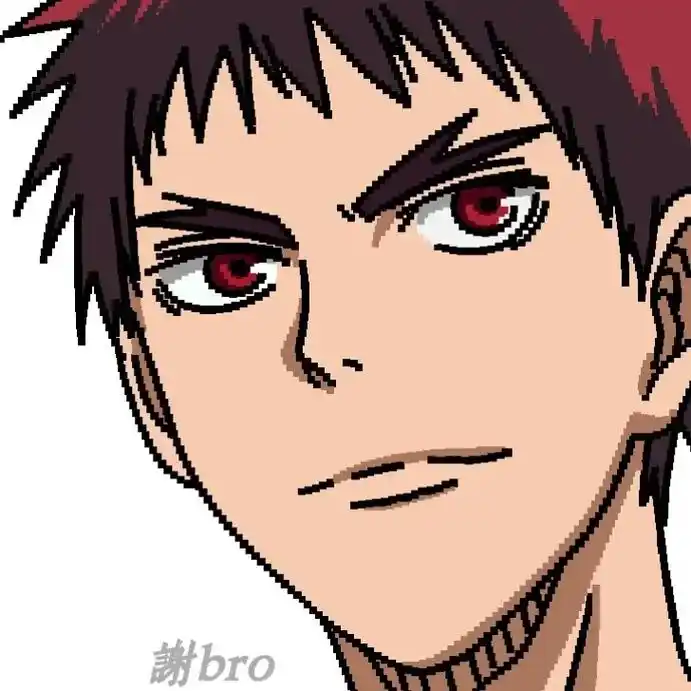 我要赢就算只剩我一个人.#黑子的篮球#火神大我 #像素头像 - 抖音