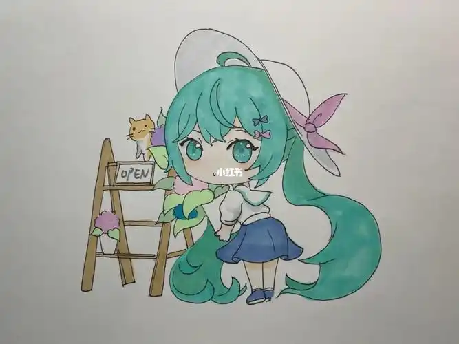 q版侧身动漫女孩临摹