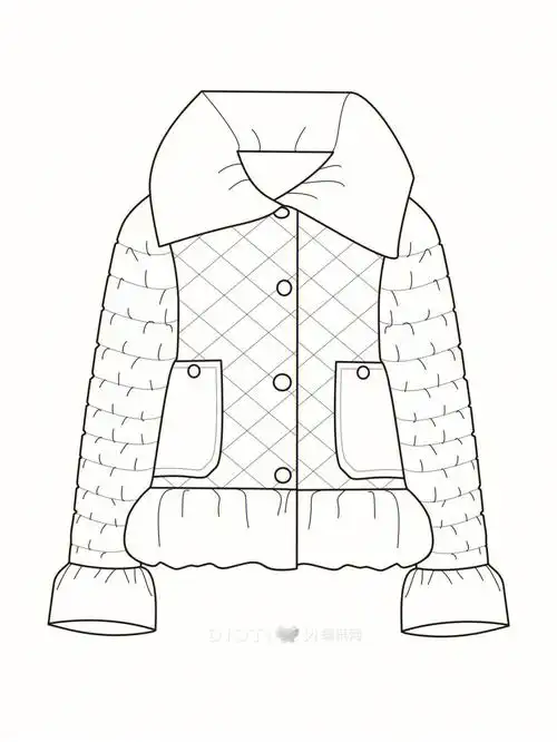 服装设计款式图素材羽绒服棉衣⑥