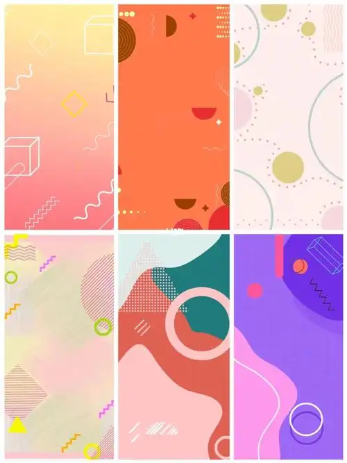 孟菲斯风格不规则几何渐变背景素材60