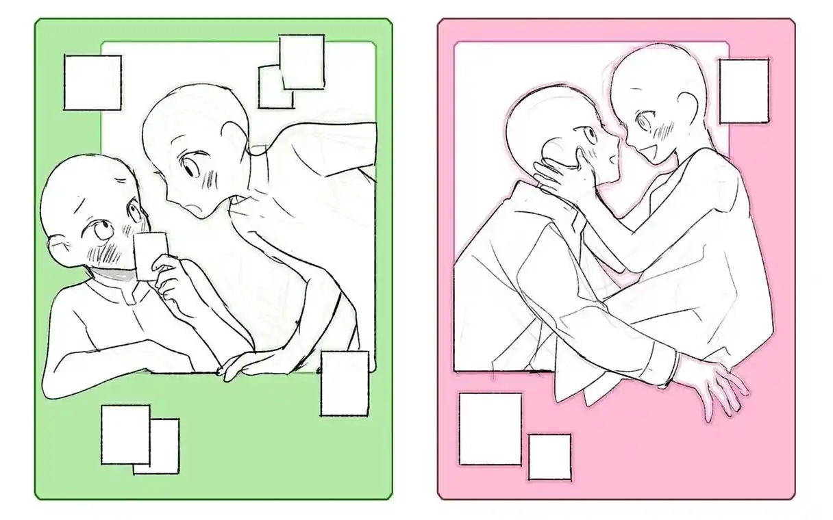 绘画素材||和闺蜜不知道怎么拍照才好看?这不拍照模板来啦! - 抖音