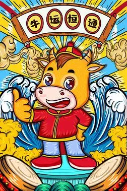 牛年画牛元旦春节年画儿童画素材收集侵权删儿童画创意|牛年到,牛气冲