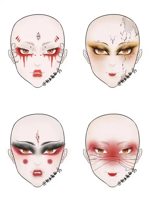 万圣节妆面中式恐怖合集