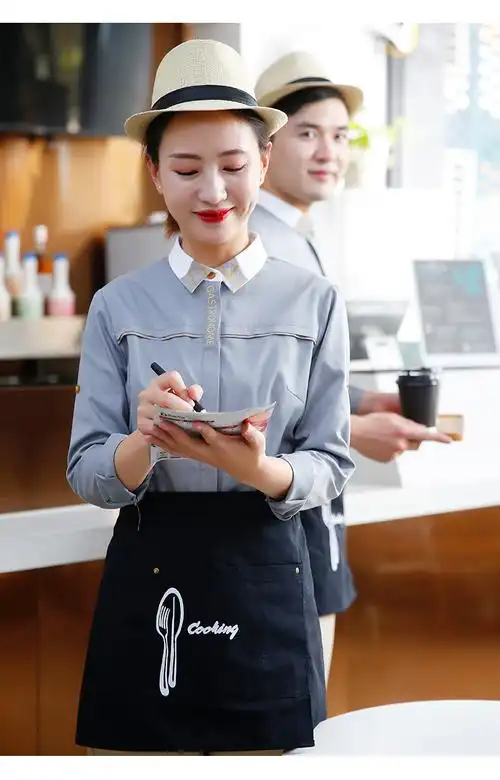 【咖啡水吧工作服】服务员女餐饮餐厅蛋糕奶茶店秋冬装烘焙店员工服装