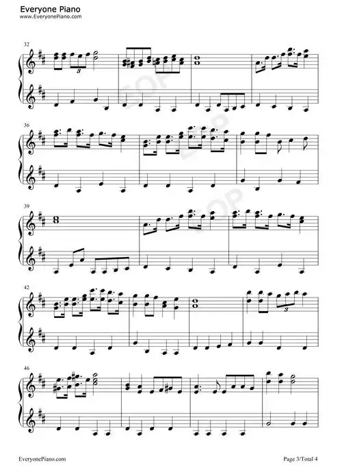 哆啦a梦主题曲-哆啦a梦之歌-doraemon五线谱预览3