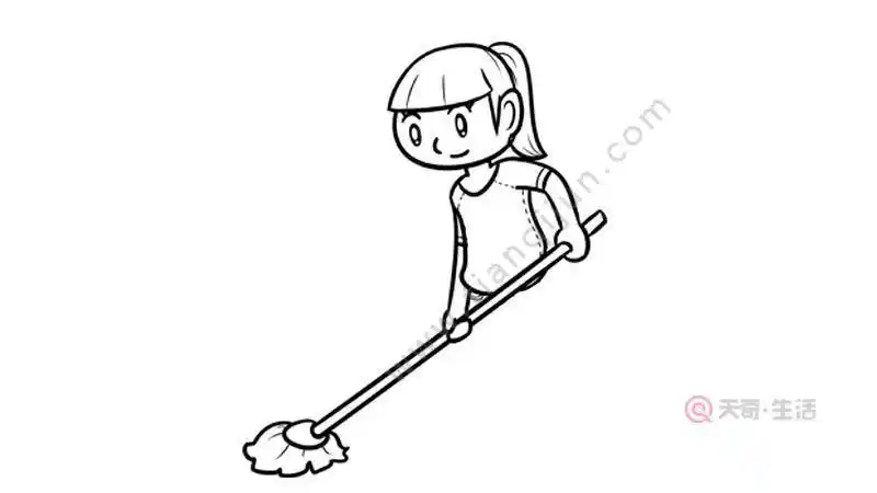 帮妈妈干活简笔画做家务幼儿