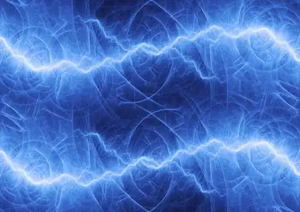 蓝色雷电背景等离子体和电气抽象蓝色电闪雷鸣等离子体和电源背景蓝色