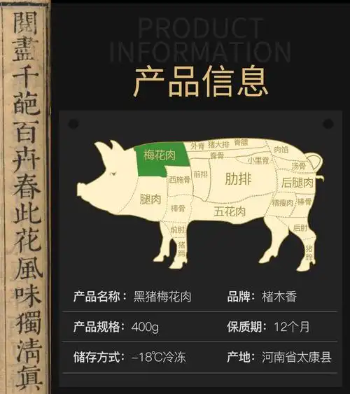 猪靠近脖子的上肩肉叫"梅花肉",也叫"一号肉","梅头肉","头刀肉","胛