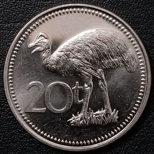 鸸鹋 巴布亚新几内亚20硬币 直接29mm 全新【7天内发货】