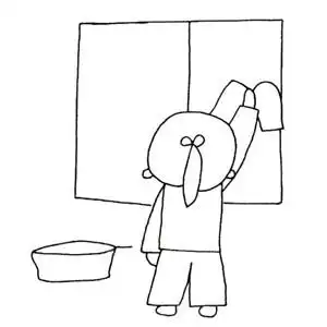 晾衣服的小女孩,图片,简笔画-学笔画