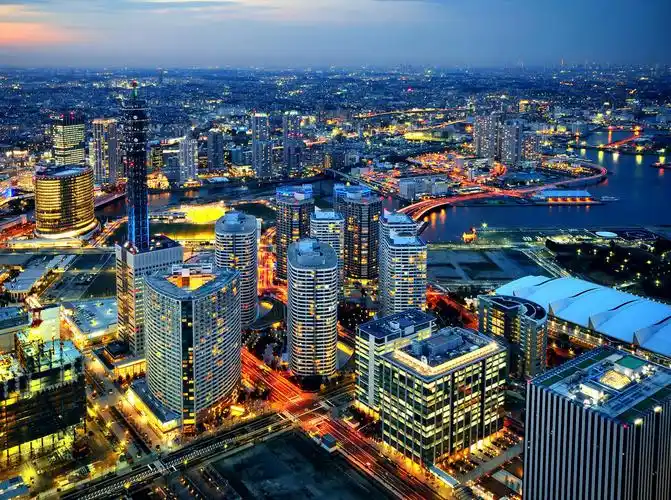 都市夜景鸟瞰图高楼大厦写字楼办公楼晚上夜晚夜景城市夜景繁华城市