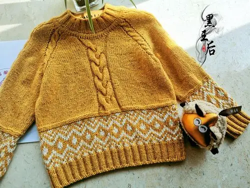 云点点 男童棒针粗花呢提花麻花套头毛衣-编织教程-编织人生