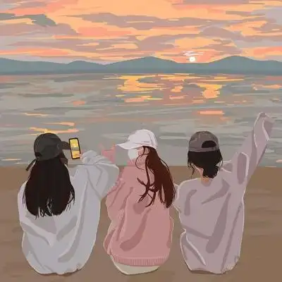 高清好看的闺蜜头像三人背影图片,女生头像图片