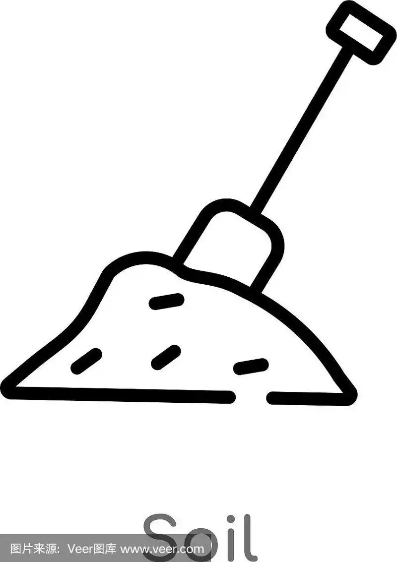 轮廓土壤图标孤立黑色简单线