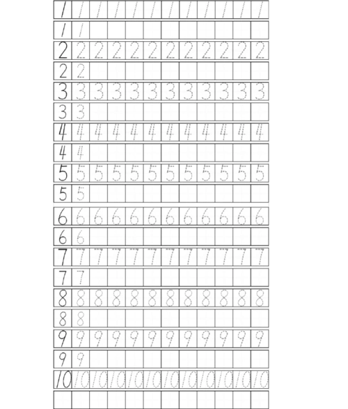 练字田字格练字 数字1-100