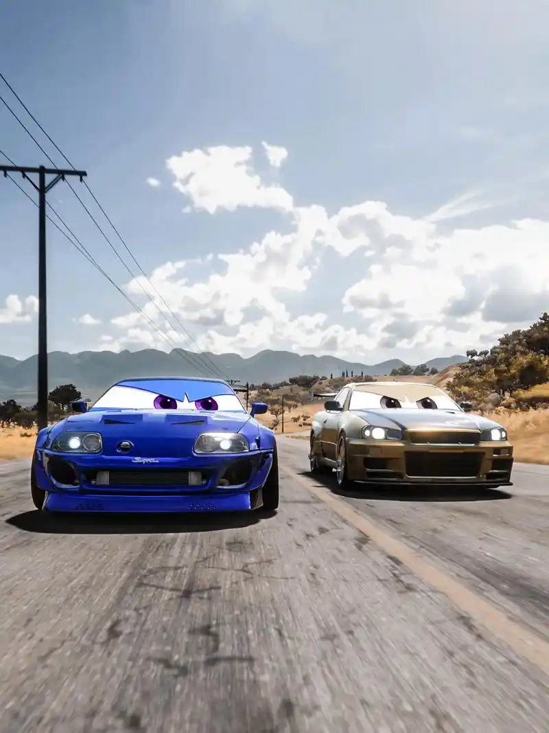 地平线总动员系列#日产r34#丰田supra #地平线5摄影 - 抖音