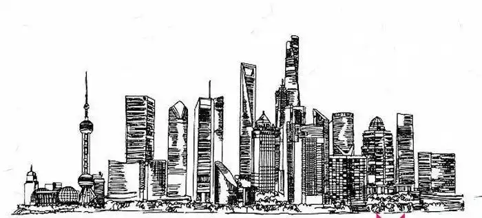 上海陆家嘴金融中心简笔画线描图风景简笔画简笔画大全