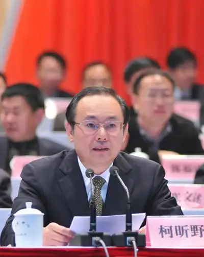 中共台州市委常委,临海市委书记柯昕野作重要讲话. 卢 蔚摄