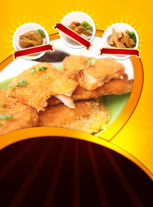美食炸鸡海报背景素材