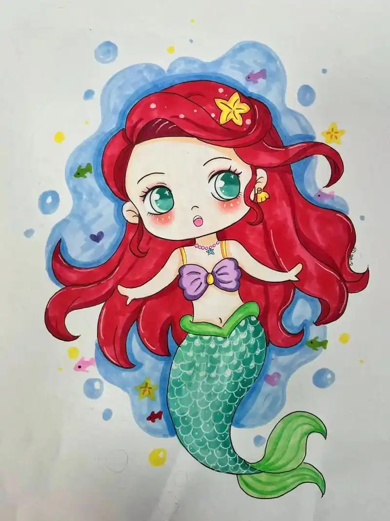 美人鱼动漫绘画