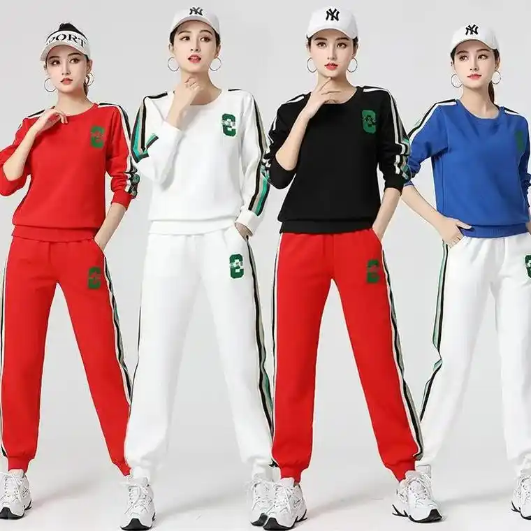 秋冬新款杨丽萍广场舞服装套装健身运动长袖棉女跳操曳步舞蹈衣服