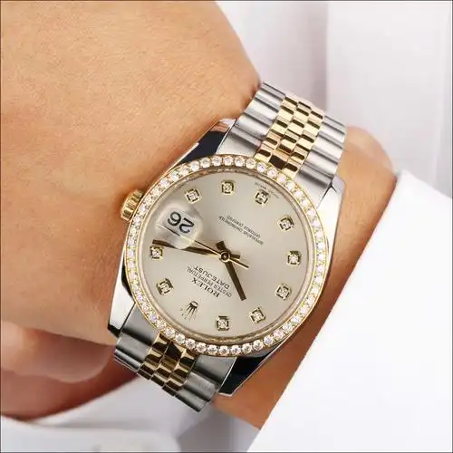 [9.5新]劳力士116243-0023日志型黄金精钢原镶钻全自动机械男手表