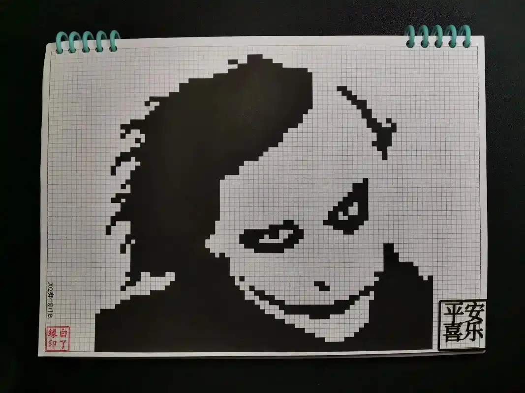 像素画  小丑希斯莱杰 93临摹非原创93宥纬手绘-像素画  - 抖音