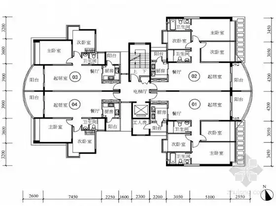 单电梯小高层住宅平面图集