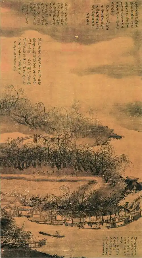 p>《西湖柳艇图》是南宋画家 a href="#">夏圭 /a>创作的一幅浅设色