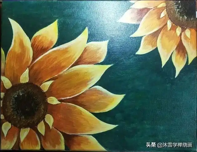 用丙烯画太阳花向日葵装饰画零基础绘画有步骤