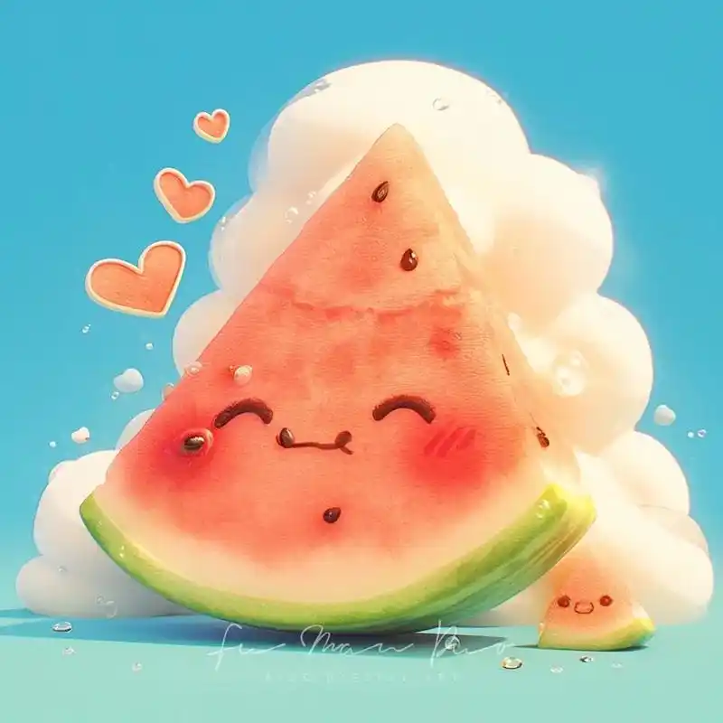 西瓜 #可爱头像 #呆萌呆萌 #我的新 - 抖音