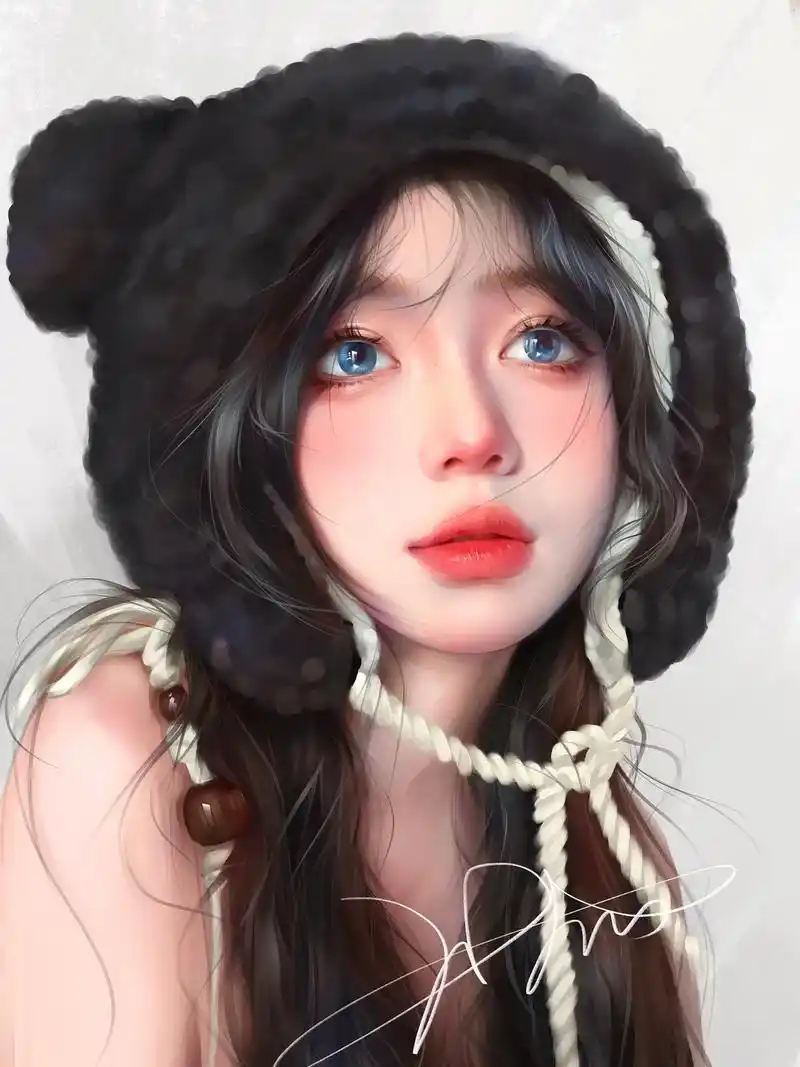 厚涂过程啦!那时的她也满眼都是你#画画 #procreat - 抖音