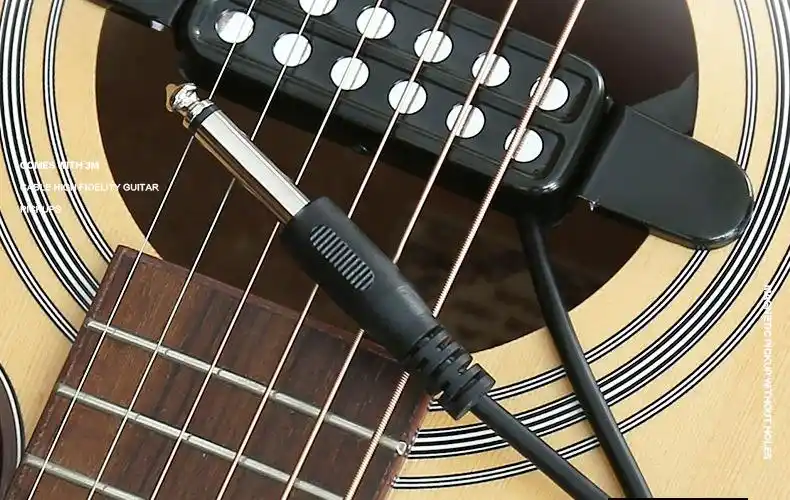 民谣木吉他拾音器 免开孔磁性拾音器 音孔拾音器 自带3米连接线