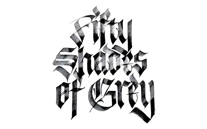 英文手写超治愈的ins风哥特体fiftyshadesofgrey