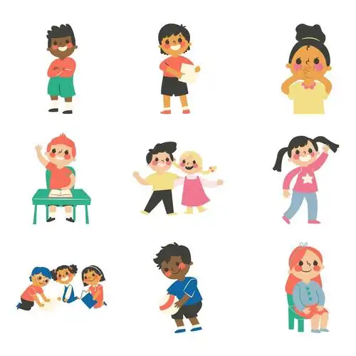 小朋友上课学习幼儿园卡通插画 - 模板 - canva可画