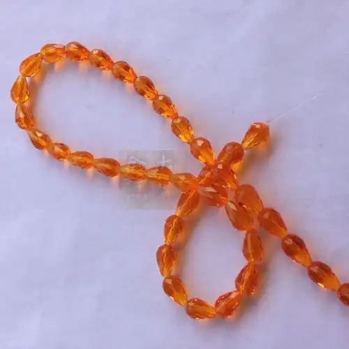 精品厂家直销 水晶直孔水滴8mm 水晶散珠 diy饰品配件批发