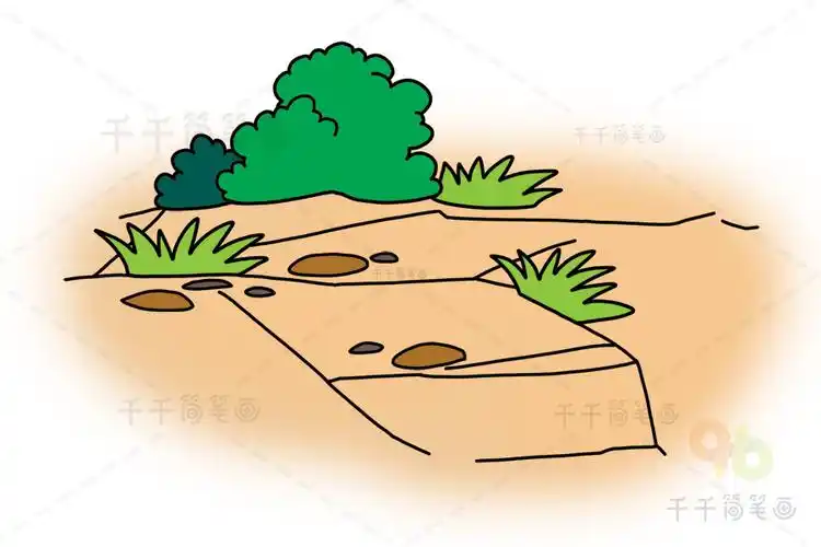 土地简笔画亲子绘画