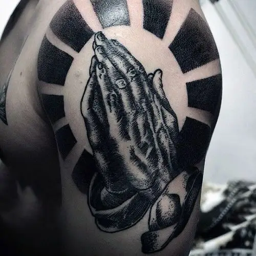 祈祷之手纹身图 虔诚祈祷的祈祷之手纹身图案(9/10)