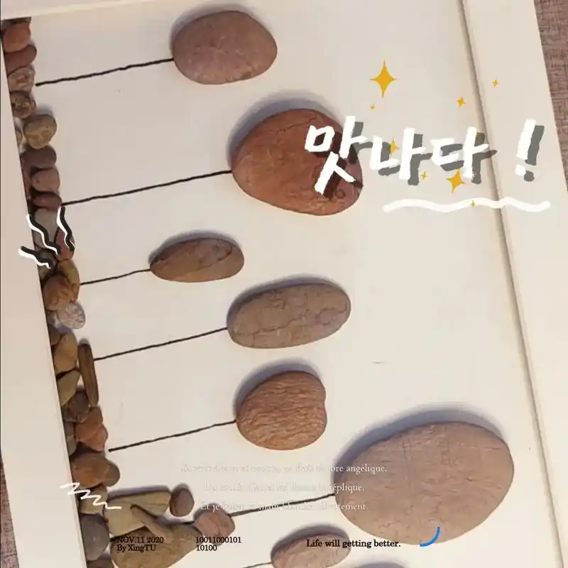 石头拼图‖创意手工.路边捡回家的石头可以这么处理,变废为宝, - 抖音