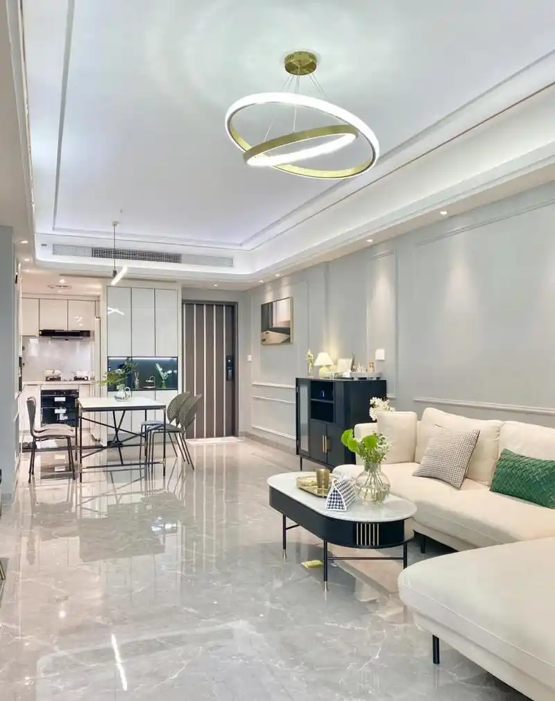 现代轻奢风装修效果图,全部装修加家电家具差不多花费35w左右.