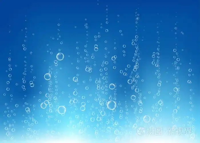 海水中的气泡, 水族馆.汽酒.具有阳光照射的海底矢量纹理