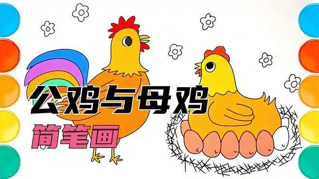 公鸡母鸡准时来报时啦,简笔画公鸡与母鸡-母婴亲子视频-搜狐视频