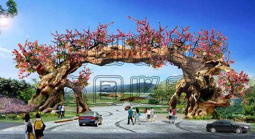 采摘园生态大门农业生态方案园林景观后期ps素材假树景观效果图