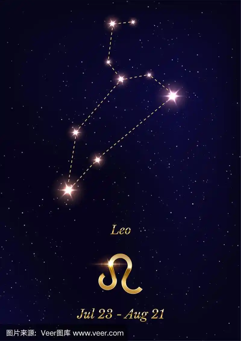 狮子座星座矢量海报模板