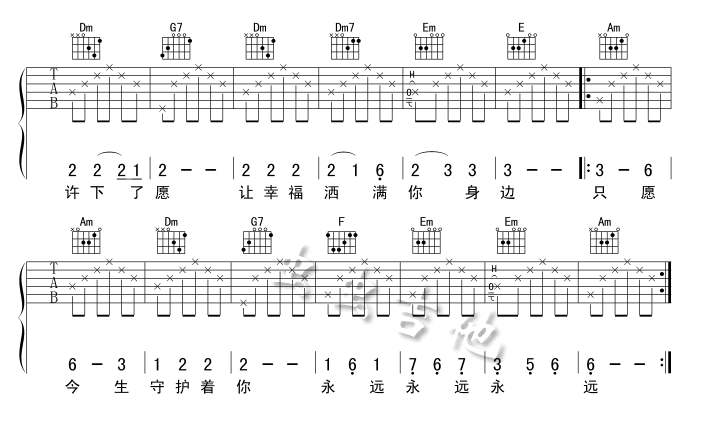 吉他谱 田震的"小三和弦" 原谱来自虫虫吉他 - 李洋 - 李洋印像中心