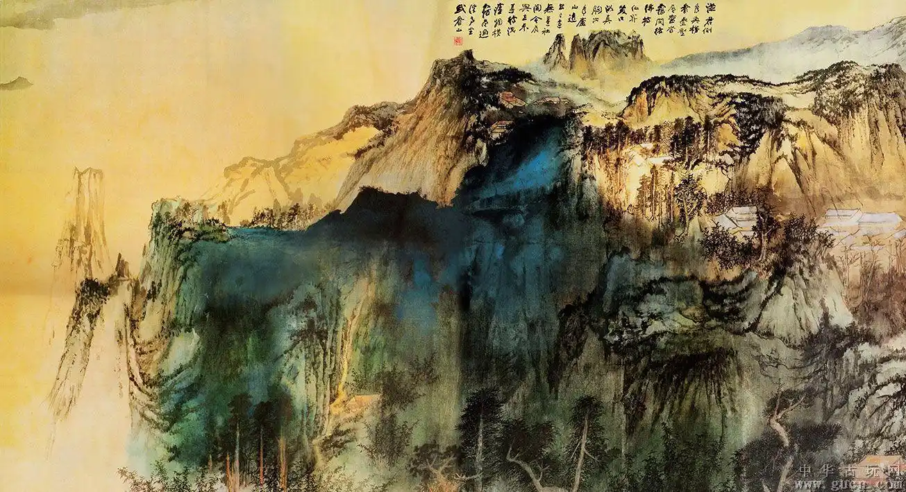 《庐山图》,这幅画张大千费尽毕生所学来画,曾因此还两次住院,可惜