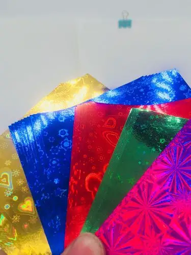 厂家批发珠光纸镭射纸10/15/20/25厘米正方形闪光手工折纸千纸鹤