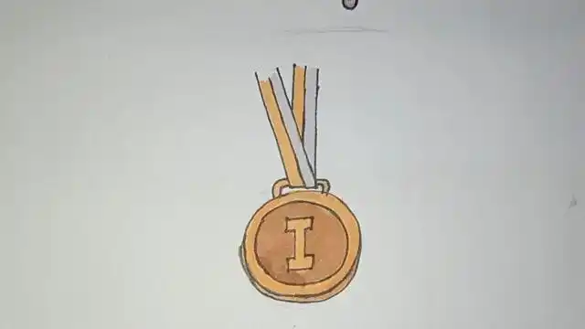 简笔画奥运金牌,迎奥运 讲文明 树新风!